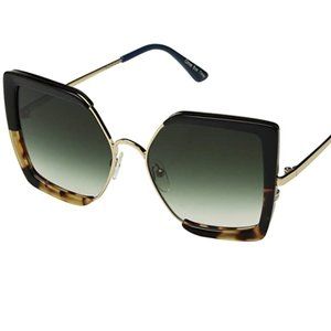 TOMS Women's Tulum Sunglasses, Black Tortoise Fade/Deep Olive Gradient